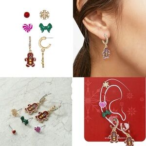 Festive Gingerbread Earrings Set